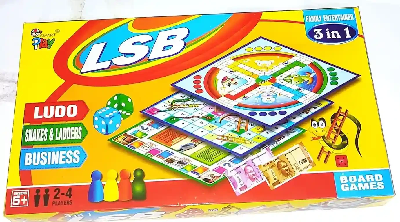 3 in 1 LSB Board Game – Ludo, Snakes & Ladders, Business Educational Combo Set