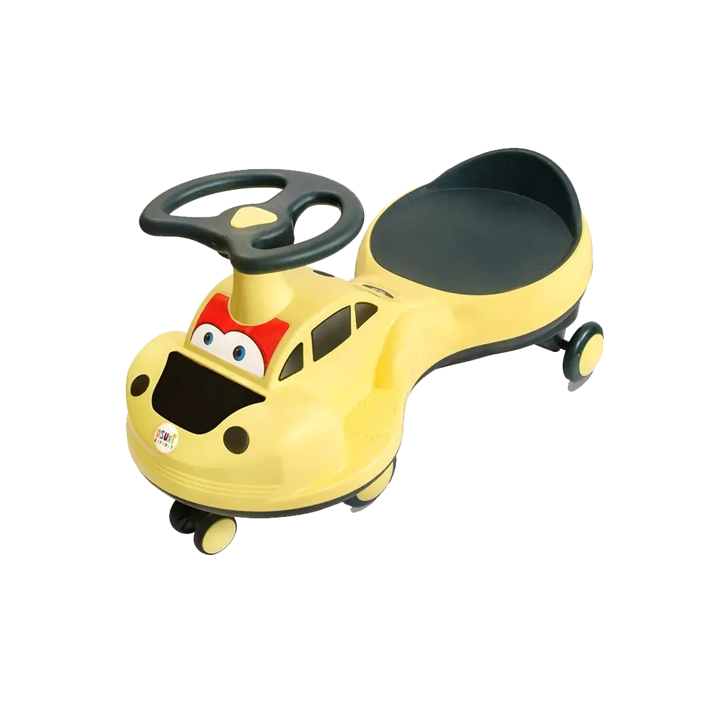 Wavezo Kids Ride-On Toy Car (Yellow) – Battery Operated with Music, Lights, Durable Wheels