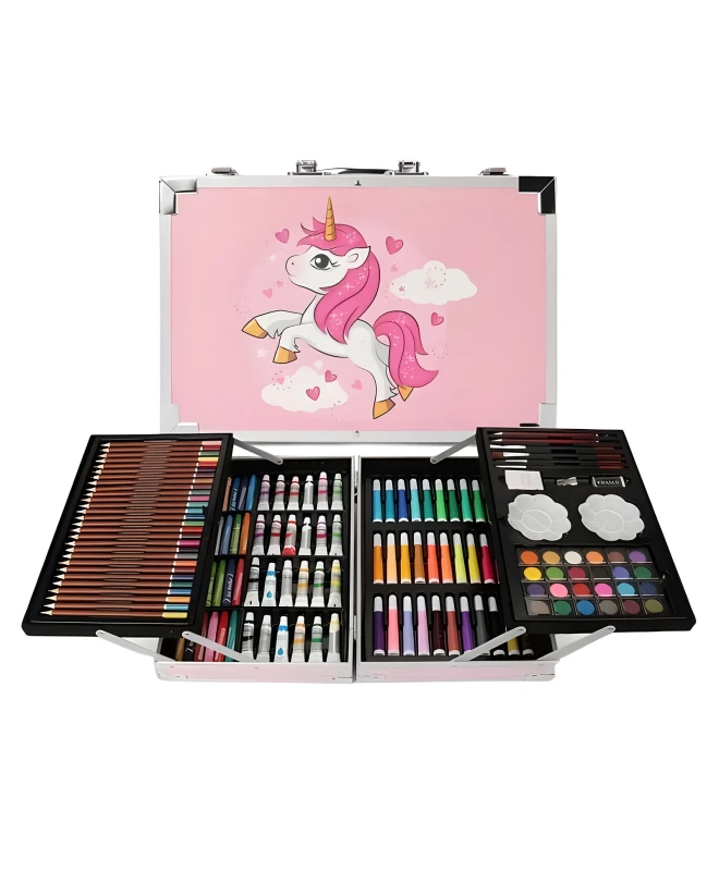Deluxe Unicorn Coloring Kit – 145pcs Double Layer Art Set for Kids & Teens