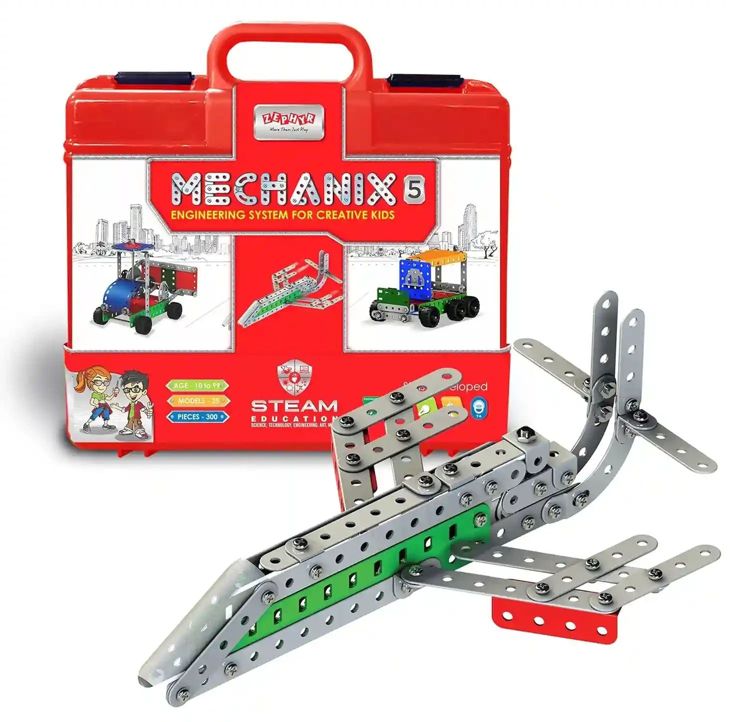 Mechanix-5 Advance Smart Bag – 301+ Piece and 25+ Models Building & Construction Toy for Kids 7+ – Multicolor