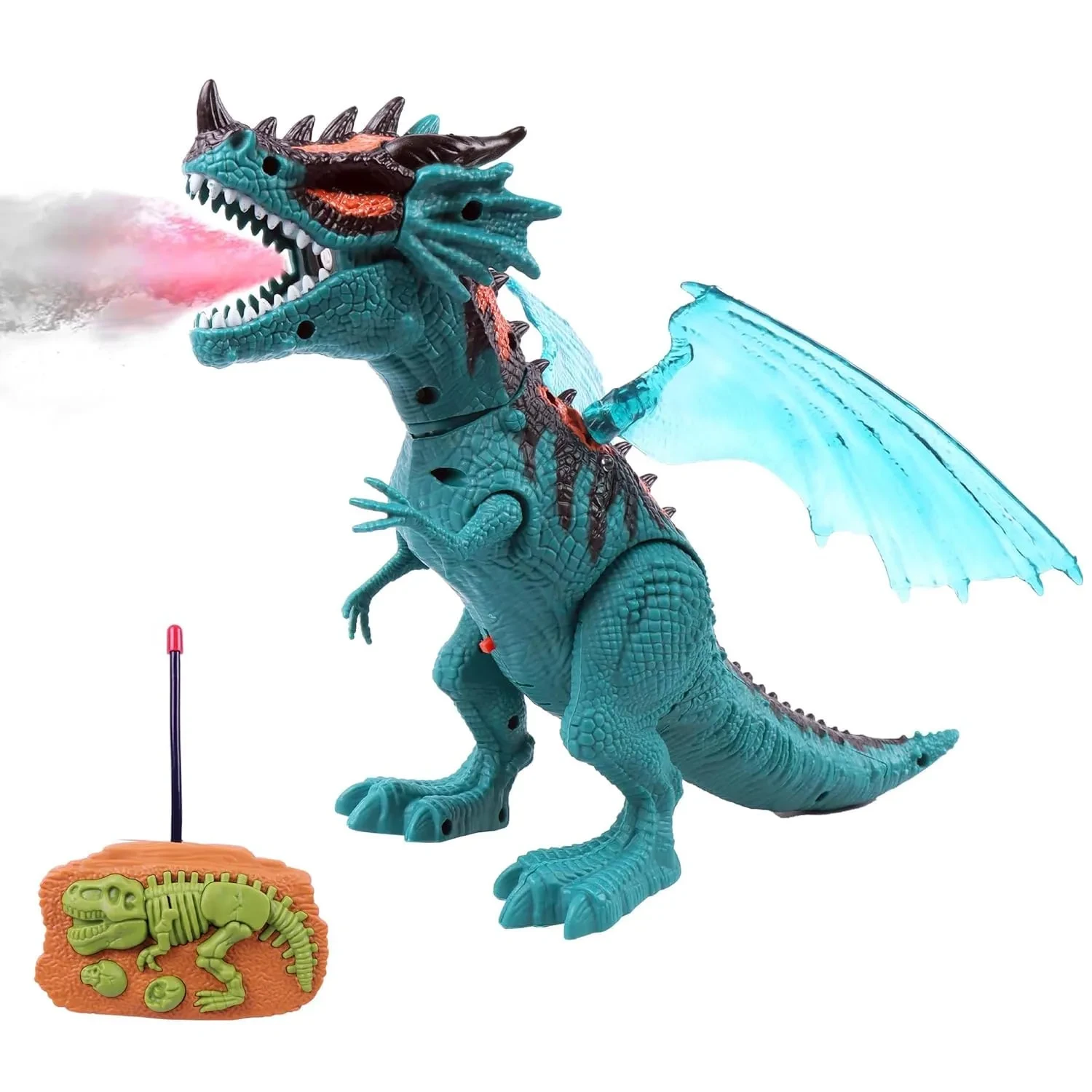 Roaring Walking Dinosaur Toy with Remote Control, Lights & Realistic Sounds