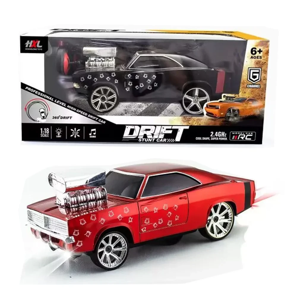 Mafia Dodge Drift 1:18 Scale 6-Way 2.4G RC Drift Stunt Car – Remote Controlled High-Speed Racing and Flipping Toy