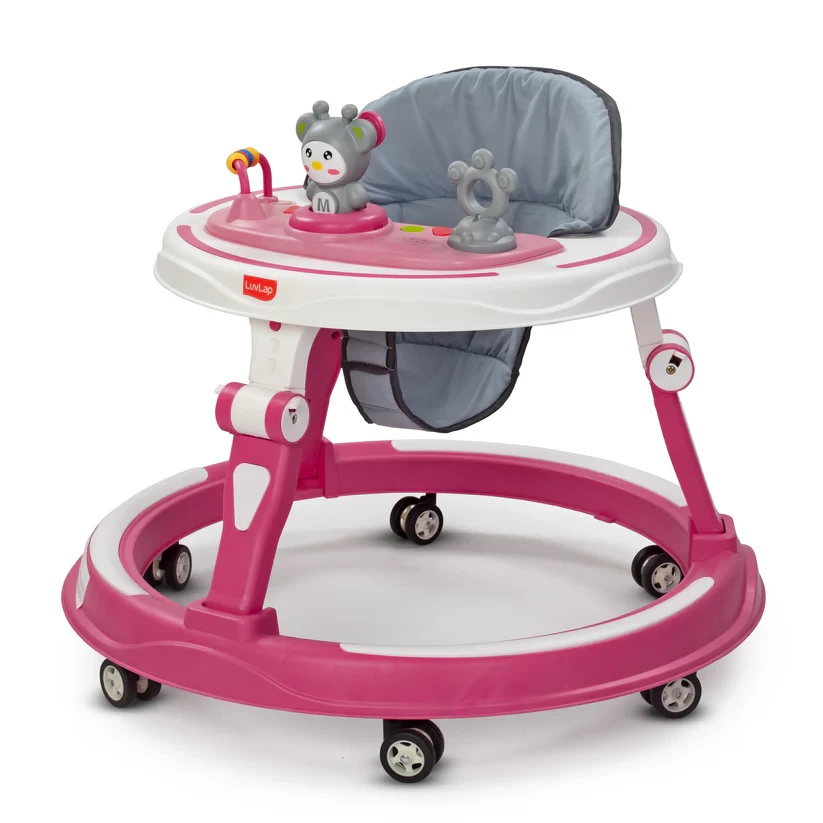 LuvLap 360 Joy Baby Walker with 3-Level Height Adjustment & Switchable Musical Toy Tray – Advanced Activity Walker for Babies 9+ Months