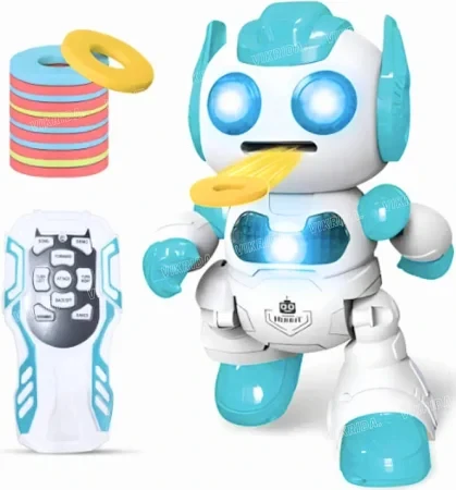 Remote Control Disk Shooting, Dancing Robot Toy – Interactive Battle Robot with Programmable Moves, Dance for Kids 3+