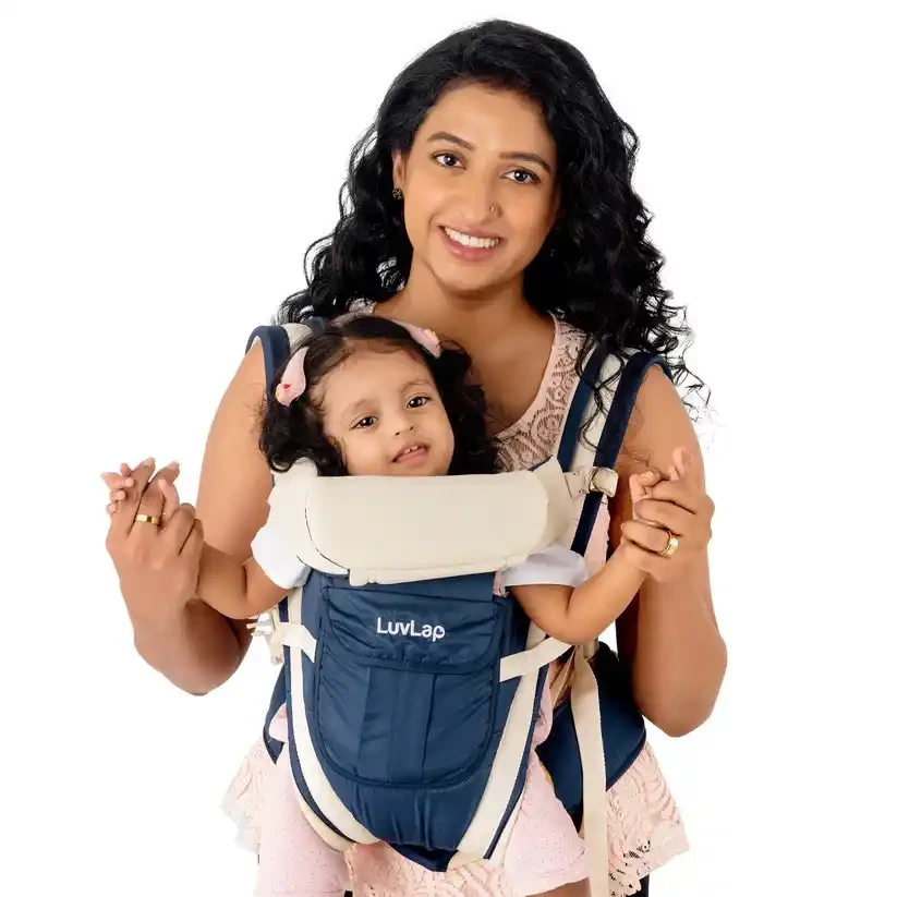 LuvLap Elegant Baby Carrier in Dark Blue – Comfortable Ergonomic Baby Carrier with Adjustable Straps for Infants and Toddlers