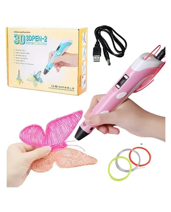 3D Printing Pen – Creative DIY 3D Drawing with USB and 3 PLA Filaments