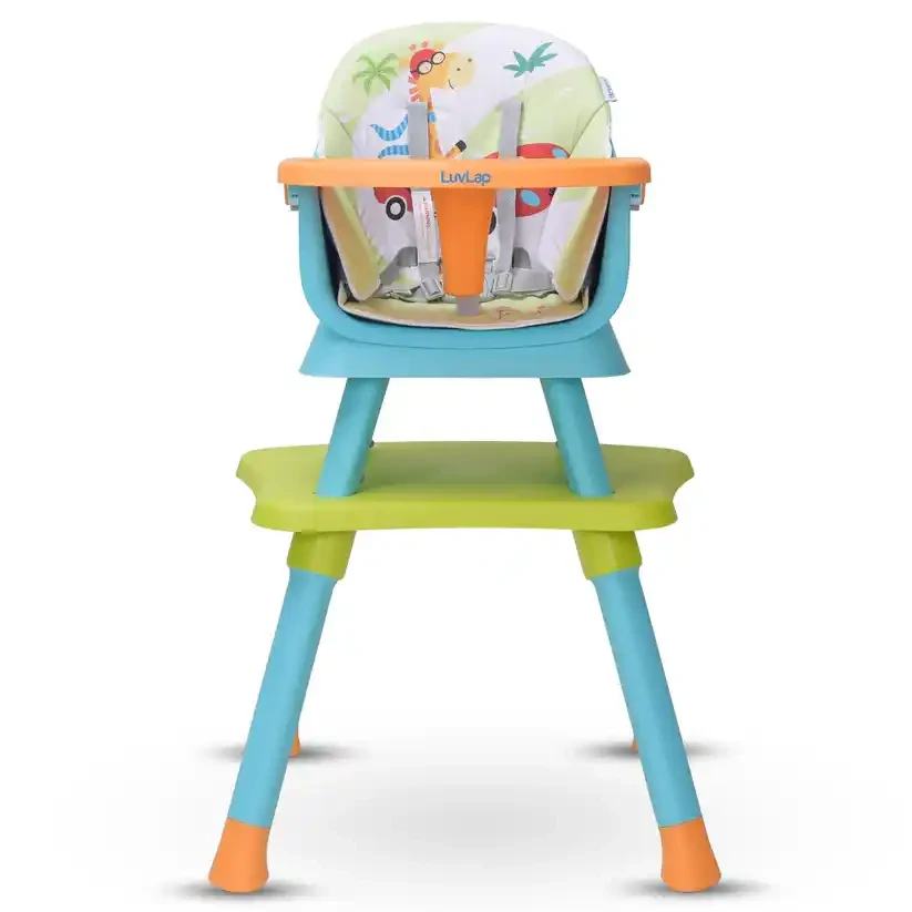 LuvLap Multifunction 6-in-1 High Chair – Converts to Baby High Chair, Booster Seat, Small Dining Chair & More (Green & Blue)