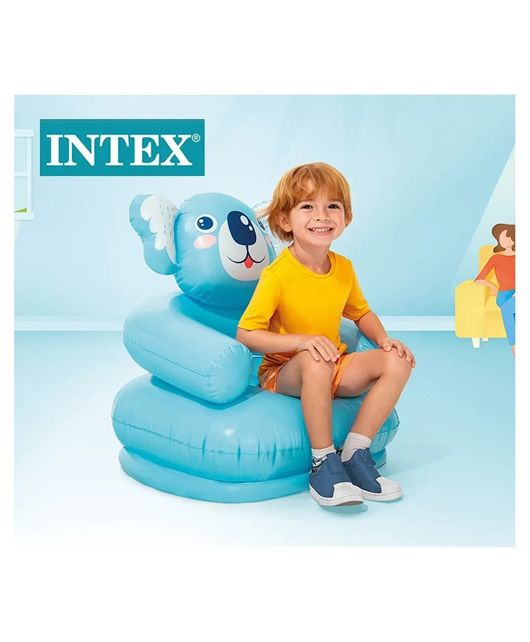 Intex Kids Teddy Sofa – Blue koala | Inflatable Toddler Sofa