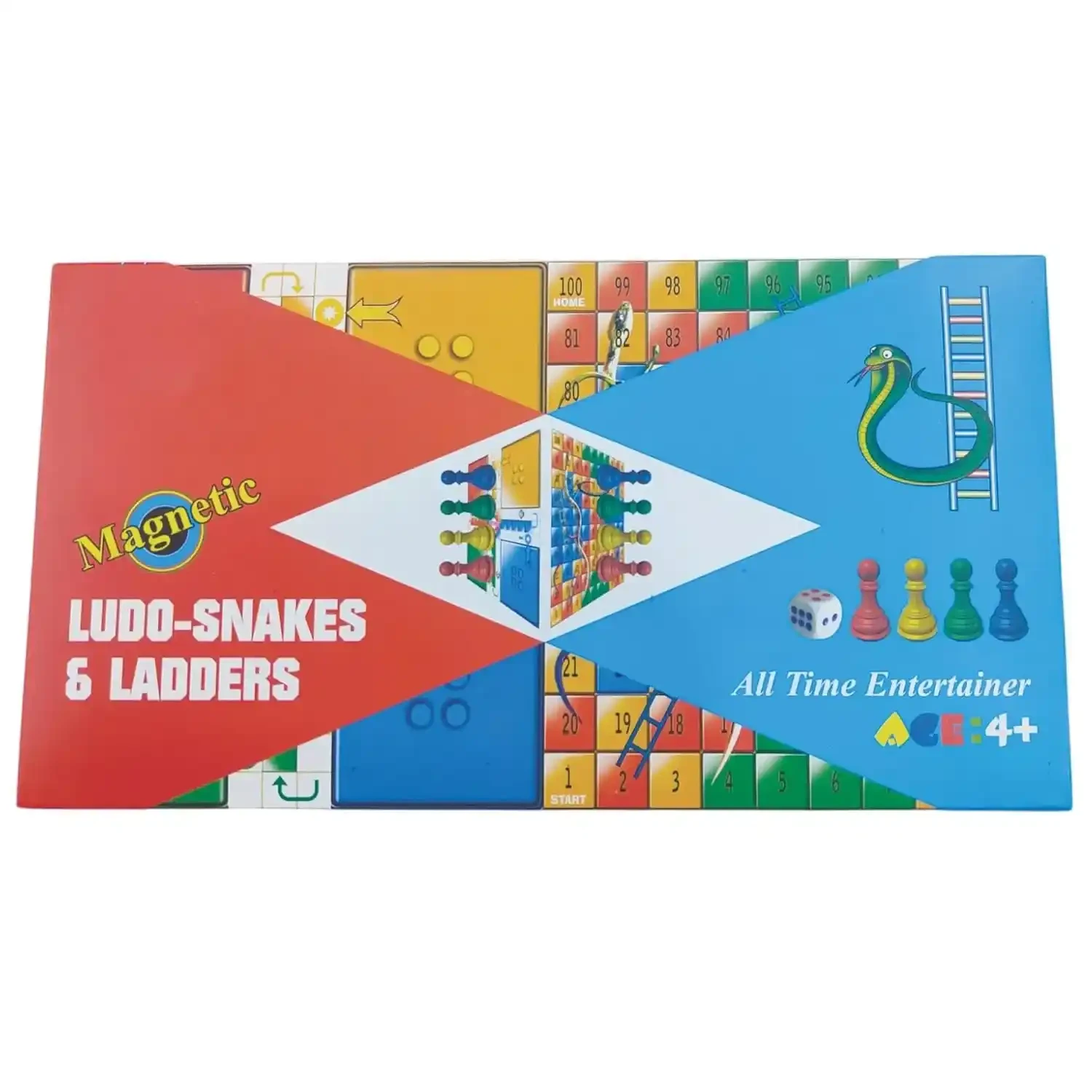Magnetic Ludo & Snakes and Ladders Classic Board Game | Dual Game Set with Magnetic Pieces, Multicolor | Fun, Educational, & Portable