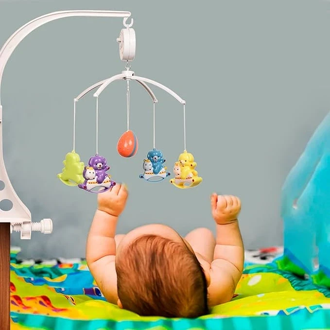 Sweet Cuddles Musical Cot Mobile for Babies – 6-Piece Hanging Crib Toy with Wind-Up Music Box