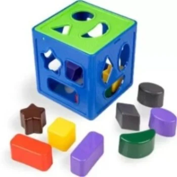 Shape Sorter Cube Senior with 18 Colorful Geometric Blocks