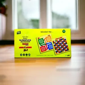 3 in 1 Slingpuck + Ludo + Snake and Ladders , Wooden Board Game for Kids and Adults