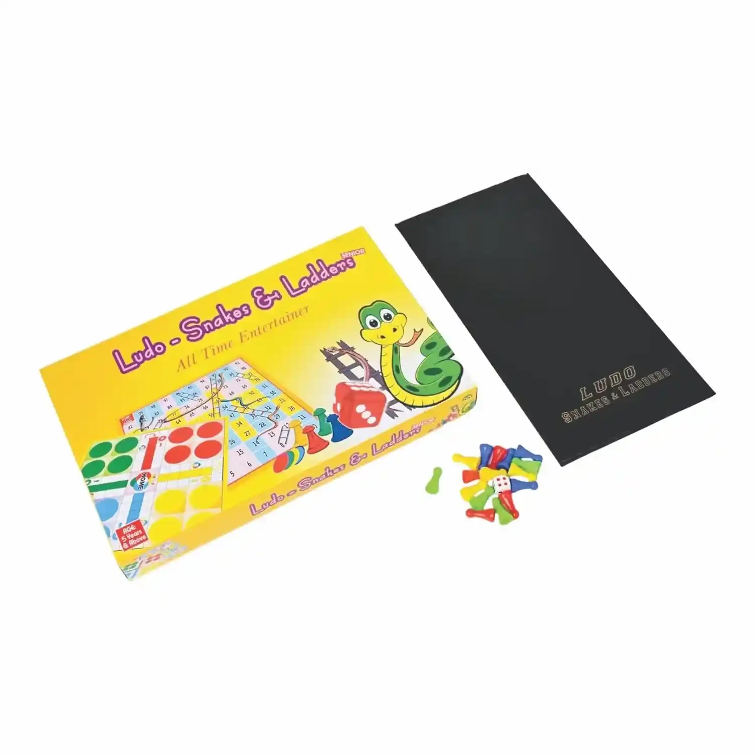 Ludo & Snakes and Ladders Classic Board Game – Multicolor, Durable Plastic Design, Ideal for Kids and Family Fun