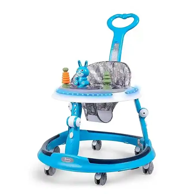 Advanced Platinum Baby Walker with 7-Level Height Adjustment, Musical Toy Tray & 360° Wheels – For Babies 6-24 Months (Red, RGB Platinum)
